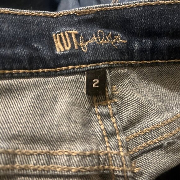 Kut From The Kloth Maternity Jeans Size 2 Skinny Dark Wash Blue Denim distressed - Picture 10 of 11